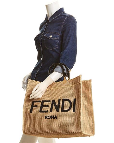 fendi straw tote|fendi straw handbags.